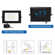 30W LED Floodlight Security Light – Outdoor Garden & Wall Lighting, IP66 Waterproof Flood Lights