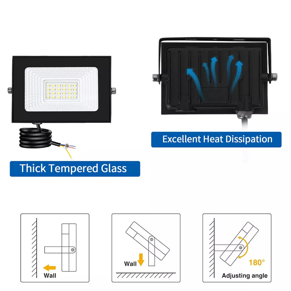 30W LED Floodlight Security Light – Outdoor Garden & Wall Lighting, IP66 Waterproof Flood Lights