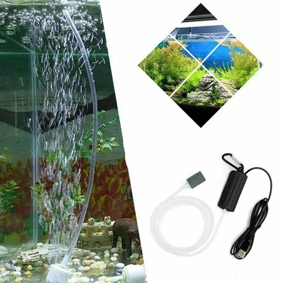 Mini USB Oxygen Pump for Aquarium – Silent, Energy-Saving Aerator for Fish Tanks