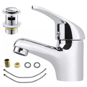 Stylish Basin Mixer Tap – Chrome Bathroom Sink Mono Faucet with Fixings &  Waste