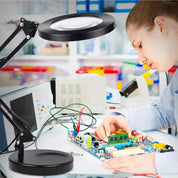 LED Magnifier Desk Lamp – 10X Magnification with Adjustable Clamp & Sturdy Base