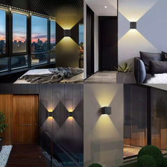 12W Waterproof LED Wall Sconce, Modern Up/Down Light for Indoor & Outdoor Use, IP65 Rated