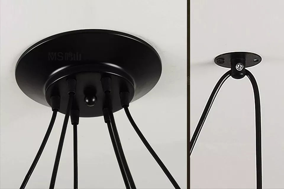 Vintage Industrial 6 Way Chandelier Ceiling Pendant Light Cage Spider Retro Lamp