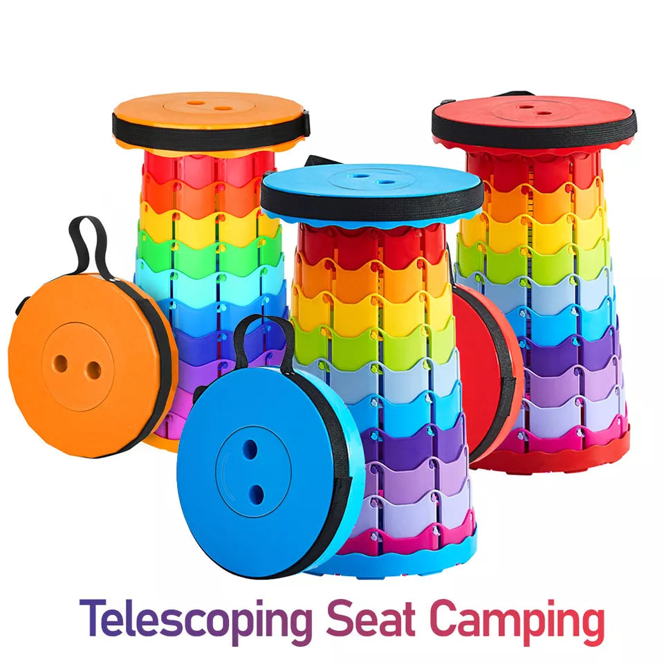 Folding Stool Portable Telescoping Seat – Adjustable and Retractable Camping Chair for Outdoor Use