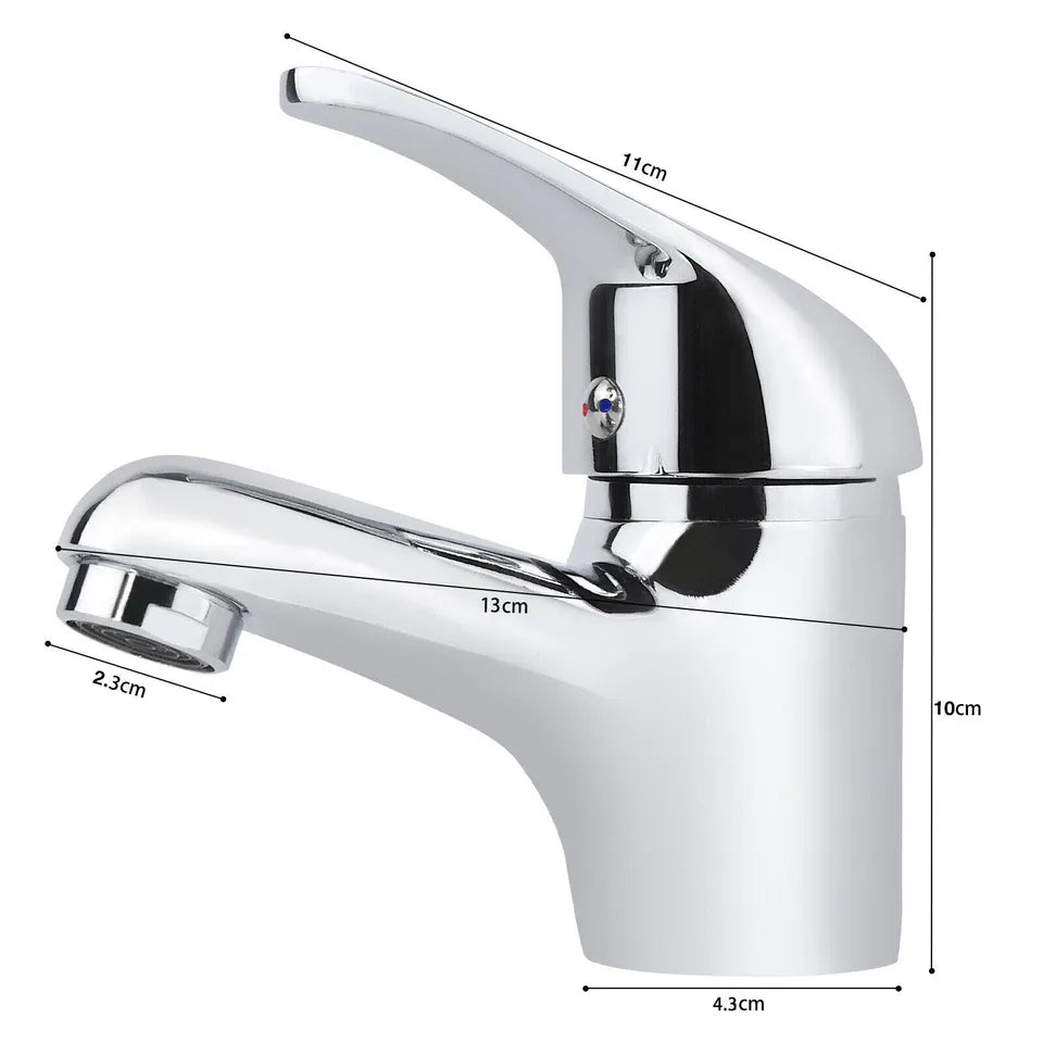 Stylish Basin Mixer Tap – Chrome Bathroom Sink Mono Faucet with Fixings &  Waste