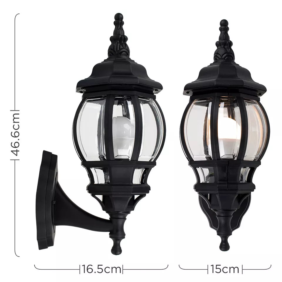 Traditional Black Outdoor Wall Light