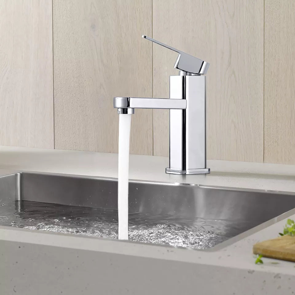 New Modern Waterfall Bathroom Tap Basin Sink Mono Mixer Chrome Cloakroom . Waste