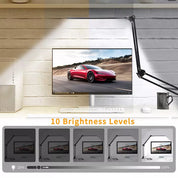 LED Clamp Lamp Clip On Light Desk Swing Arm Dimmable Work bench Light Study Lamp