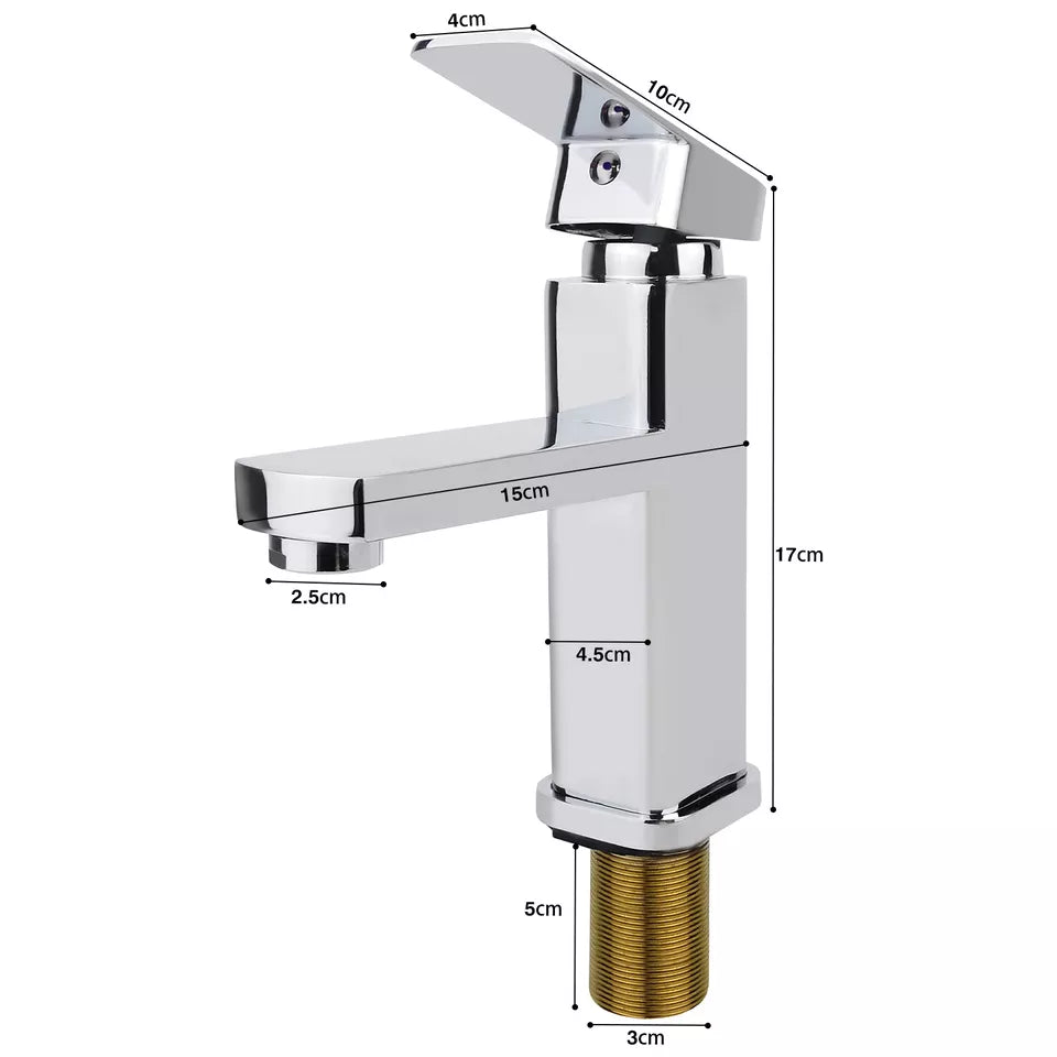 New Modern Waterfall Bathroom Tap Basin Sink Mono Mixer Chrome Cloakroom . Waste