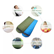 4 SEASON SINGLE SLEEPING BAGS CAMPING RECTANGULAR ENVELOPE ZIP UP KIDS ADULT