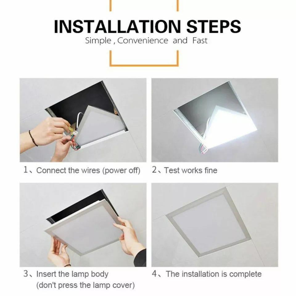 48W LED Panel Light 600x600mm – Ultra-Bright Cool White 6500K Ceiling Panel for Home & Office