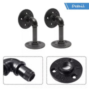 2-8PCS Pipe Shelf Brackets – Heavy Duty Industrial Iron Floating Shelves for Home and Office
