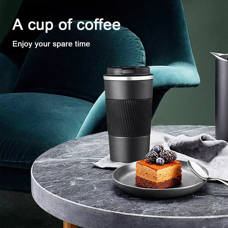 Stainless Steel Thermos Mug – Insulated Tea & Coffee Travel Mug for Hot & Cold Drinks