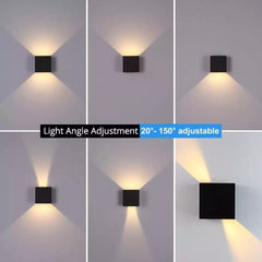 12W Waterproof LED Wall Sconce, Modern Up/Down Light for Indoor & Outdoor Use, IP65 Rated