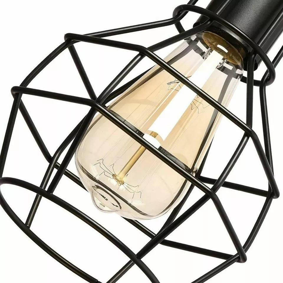 Vintage Industrial 6 Way Chandelier Ceiling Pendant Light Cage Spider Retro Lamp