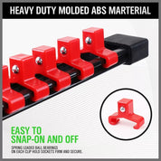 6-Pack Socket Rail Organizer Tray Set – Wall-Mountable ABS Storage Holder for 1/2", 3/8", 1/4" Sockets