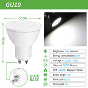 10x LED GU10 Light Bulbs 5W/7W – Energy-Saving 120° Spotlight, Warm White, Cool White, Daylight