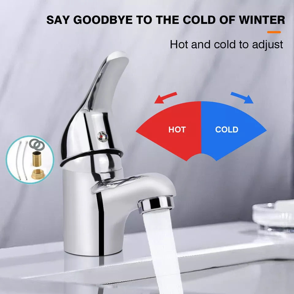 Stylish Basin Mixer Tap – Chrome Bathroom Sink Mono Faucet with Fixings &  Waste