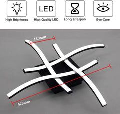 Dimmable Modern 4-Wave Ceiling Light, Stylish LED Fixture for Kitchen, Living Room & Bedroom