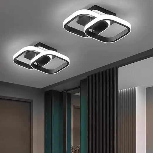 Modern LED Double Square Ceiling Light, Stylish Pendant Chandelier for Living Rooms & Bedrooms