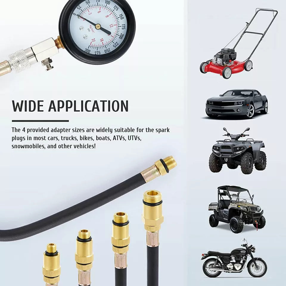Petrol Engine Cylinder Pressure Tester for Car Compression Test Gauge Kit Set