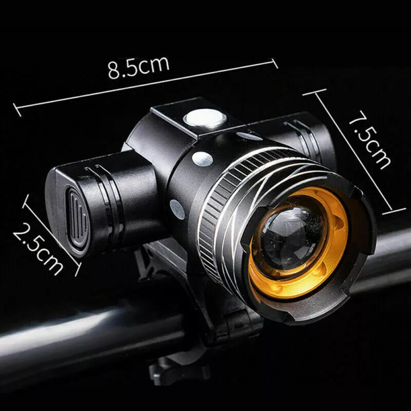 Mountain Bike Lights USB Rechargeable Bicycle LED Torch Front Rear Lamp Set NEW