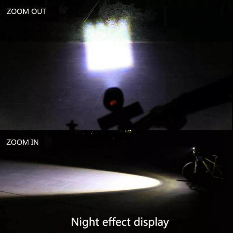 Mountain Bike Lights USB Rechargeable Bicycle LED Torch Front Rear Lamp Set NEW