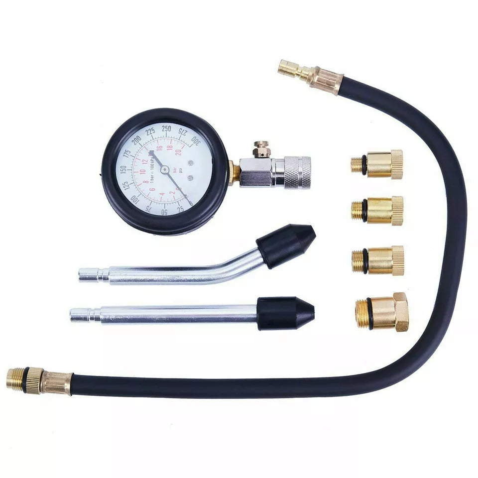 Petrol Engine Cylinder Pressure Tester for Car Compression Test Gauge Kit Set