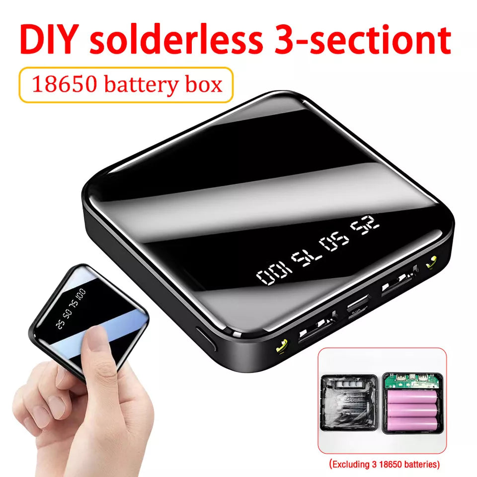 LCD Display Power Bank Charger Pack Box Battery Case For 3x18650 DIY Portable