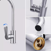 Kitchen Sink Mixer Taps Swivel Spout Single Lever Tap Mono Modern Chrome Faucet