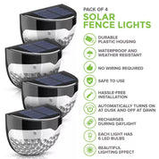 4 Pcs Solar Fence Lights