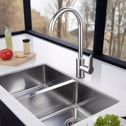 Kitchen Sink Mixer Taps Swivel Spout Single Lever Tap Mono Modern Chrome Faucet
