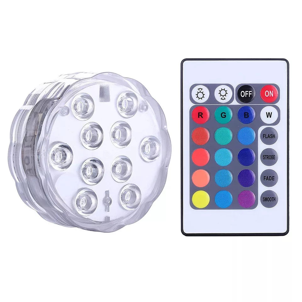IP68 Waterproof 10 LED Lights Underwater Swimming Pool Pond Hot Tub Submersible