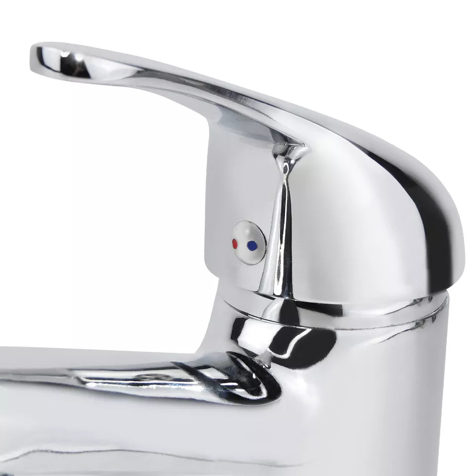 Stylish Basin Mixer Tap – Chrome Bathroom Sink Mono Faucet with Fixings &  Waste