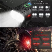 Mountain Bike LED Lights Set – USB Rechargeable Front & Rear Bicycle Torch Lamps for Night Riding