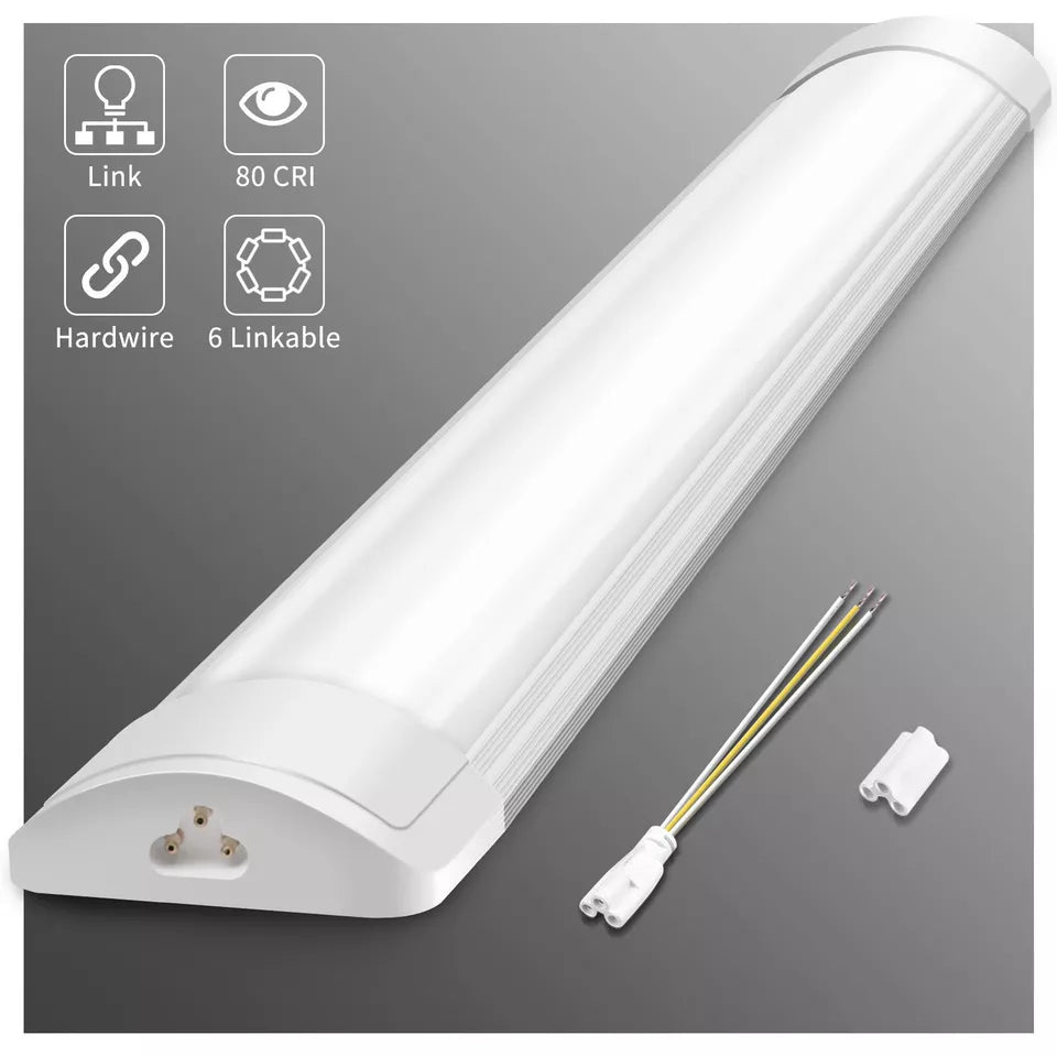 4FT Slim LED Batten Light – Bright Daylight Strip for Living Room Fluorescent Replacement