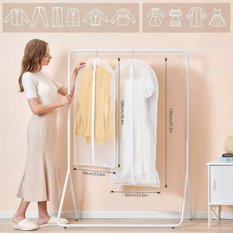 10-Pack Clothes Protector Bags – Large Hanging Suit Covers for Dresses, Jackets, and Coats Dust Protection