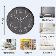 Modern Round Silent Wall Clock – Non-Ticking Design for Bedroom, Living Room, and Study