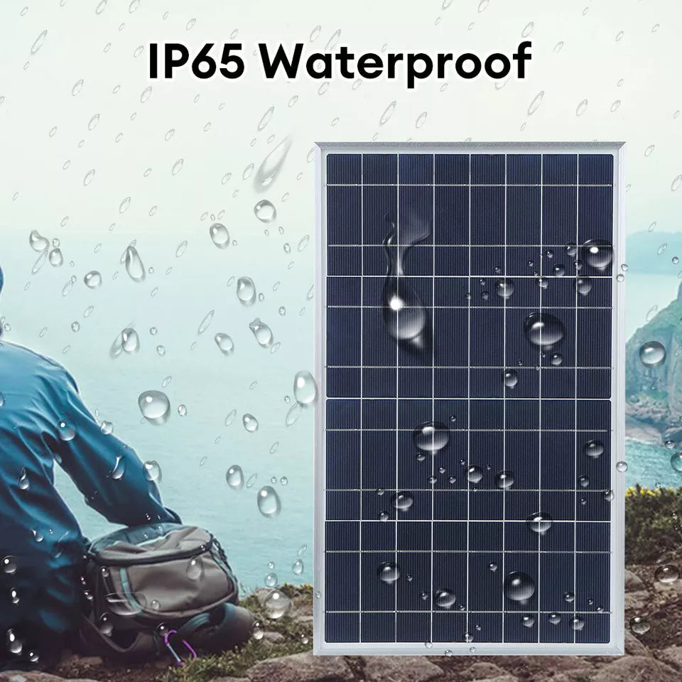 15W DC 12V Solar Panel Kit with Alligator Clip Home Indoor Outdoor Waterproof