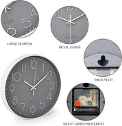 Modern Round Silent Wall Clock – Non-Ticking Design for Bedroom, Living Room, and Study