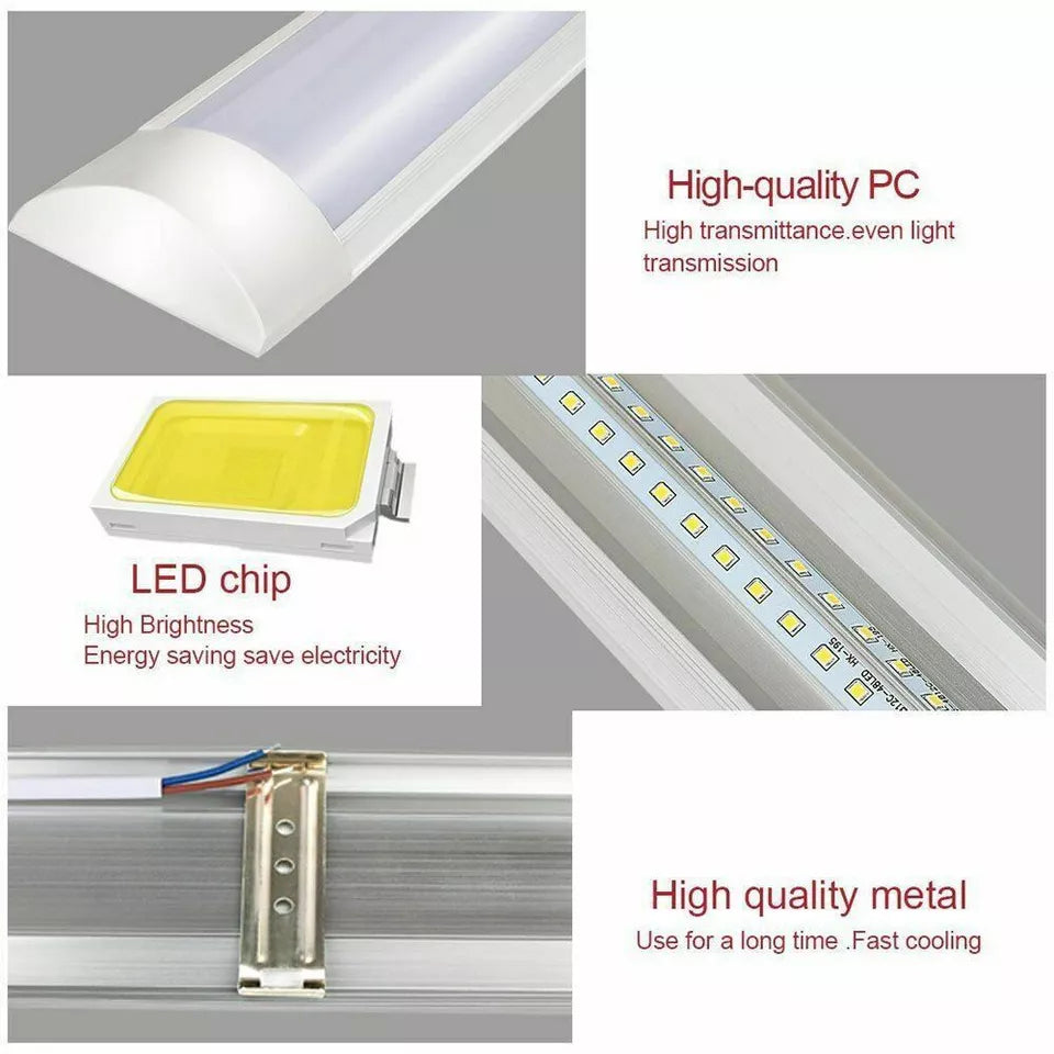 4FT LED Ceiling Strip Light – Sleek & Powerful Daylight Lamp for Garage, Office & Commercial Use