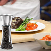 2-Pack Salt and Pepper Mill Set – Premium Stainless Steel Adjustable Shakers for Coarse & Fine Grinding