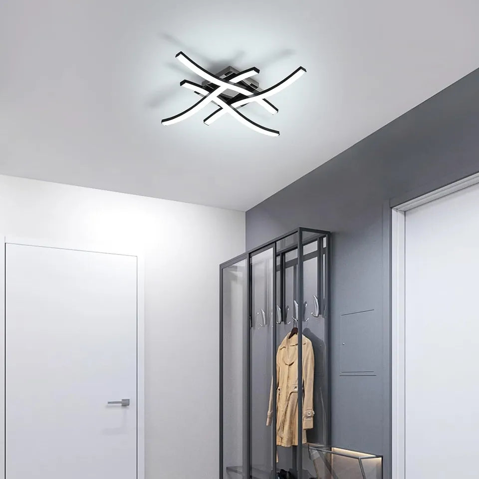 New Dimmable Ceiling Light 4 Wave Lights Modern Kitchen Living Room Bedroom Lamp