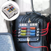 6-Way Blade Fuse Box with Bus Bar – 12V/32V Auto & Marine Fuse Holder Kit