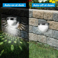 Super Bright Solar Powered LED Fence Wall Lights Outdoor Garden Lamps