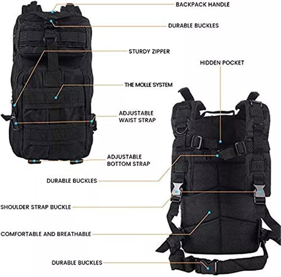 Tactical Army Rucksack 30L – Heavy-Duty Outdoor Backpack for Camping & Survival