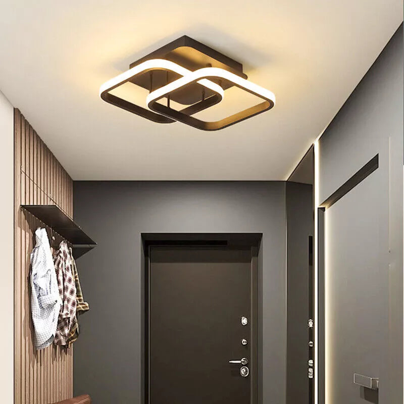 Modern LED Double Square Ceiling Light, Stylish Pendant Chandelier for Living Rooms & Bedrooms