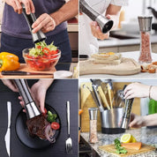 2-Pack Salt and Pepper Mill Set – Premium Stainless Steel Adjustable Shakers for Coarse & Fine Grinding