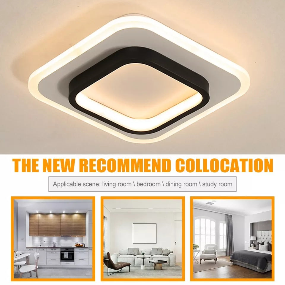 Stylish LED Tri-Color Ceiling Light, Modern, Energy-Saving Elegance for Bedroom & Living Room
