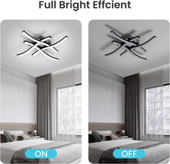 Dimmable Modern 4-Wave Ceiling Light, Stylish LED Fixture for Kitchen, Living Room & Bedroom